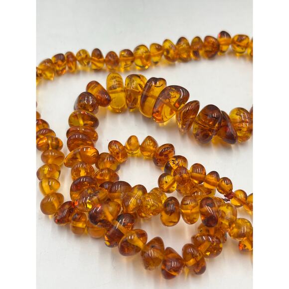 Vintage Natural Baltic Amber Beaded Necklace with graduated chunk beads 28” - Picture 6 of 10